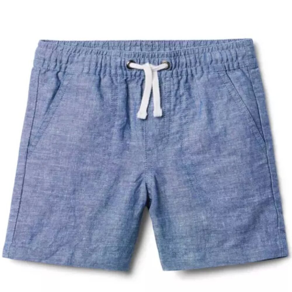Janie & Jack - Linen-Cotton Drawstring Pull-On Short, Color: Cadet Blue